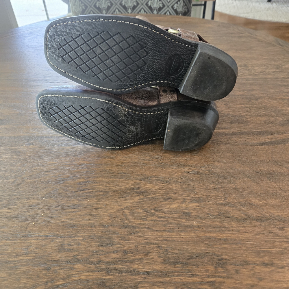 Frye Distressed Brown Harness Boots - Picture 3 of 7
